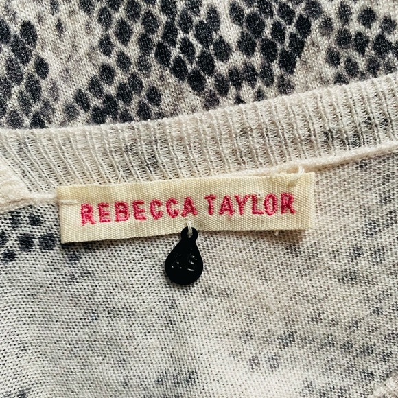 REBECCA TAYLOR | Snakeskin Print Long Sleeve Wool Blend Sweater Top Size XS - Picture 5 of 7